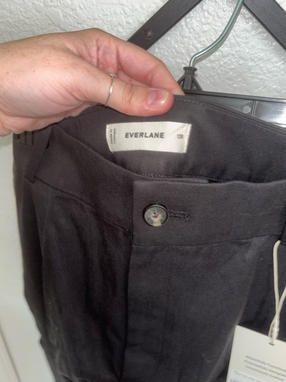Everlane Wide-Leg Trouser Black Buttersmooth High Rise NWT Size 12 - Picture 8 of 9